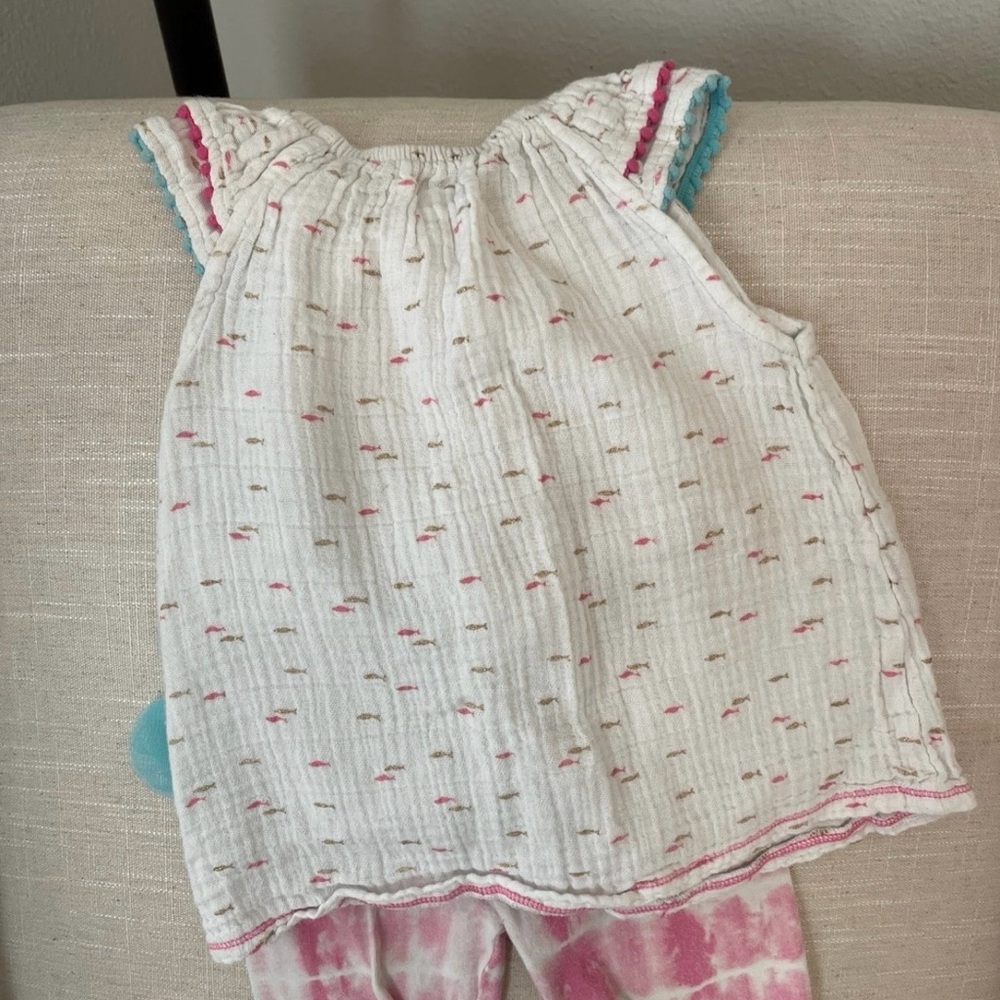 Mud Pie Girls Mermaid Tunic & Capri Set Sz 3T - Picture 3 of 3